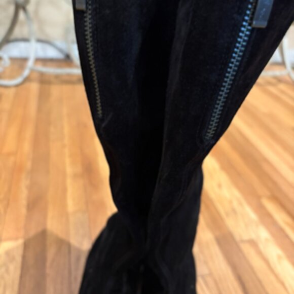 NWOT Paul Green Tall Black Suede Lug Sole Boot Size 8 - Picture 6 of 7